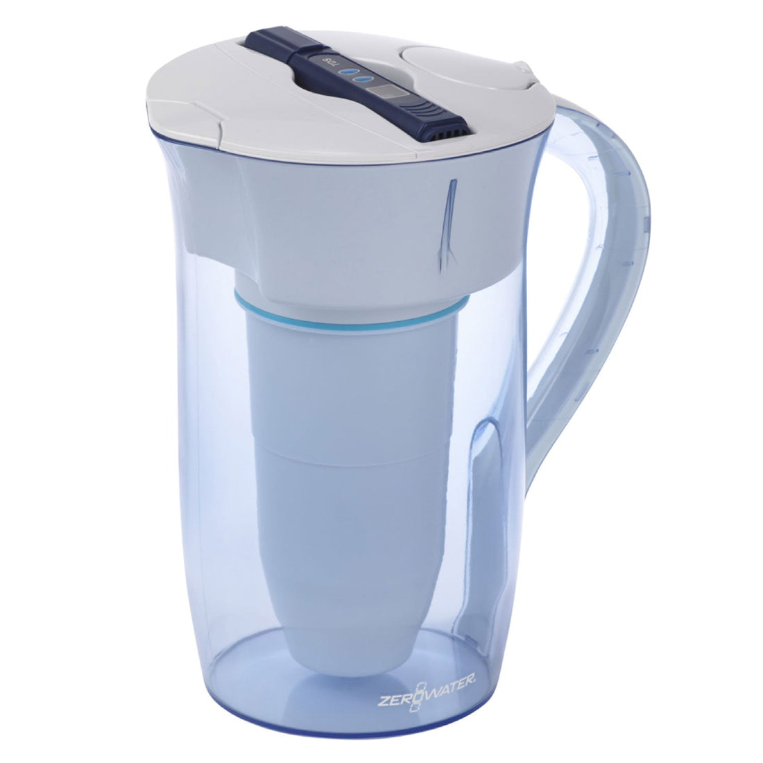 10-Cup Round Pitcher (Grey/Blue) - Zero Water FIlters